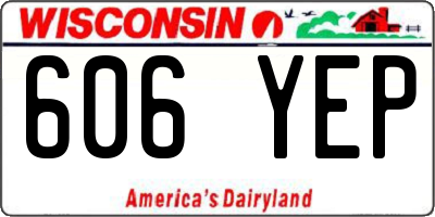 WI license plate 606YEP