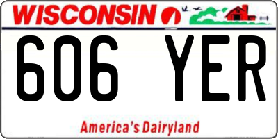 WI license plate 606YER