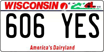 WI license plate 606YES