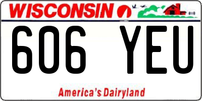 WI license plate 606YEU
