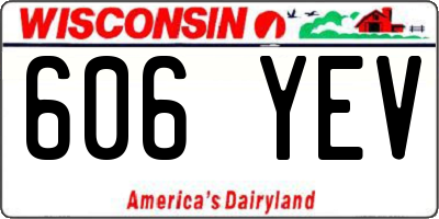 WI license plate 606YEV