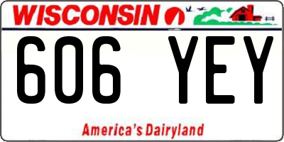 WI license plate 606YEY
