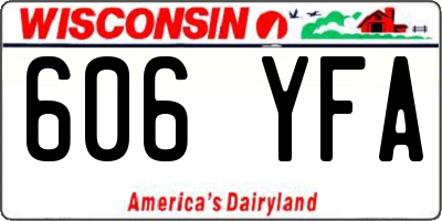 WI license plate 606YFA