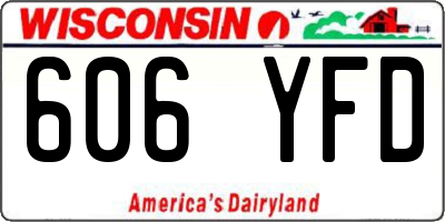 WI license plate 606YFD