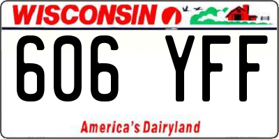 WI license plate 606YFF
