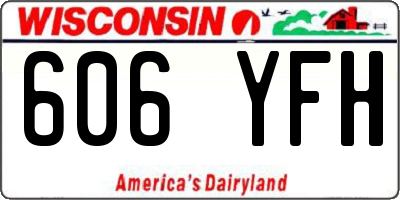 WI license plate 606YFH