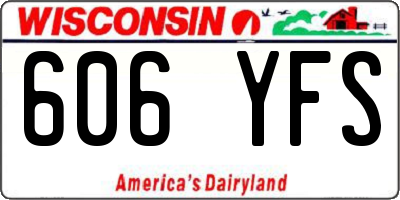 WI license plate 606YFS