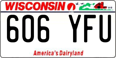 WI license plate 606YFU