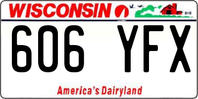 WI license plate 606YFX