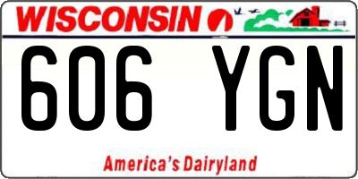 WI license plate 606YGN