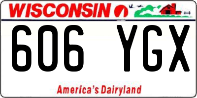 WI license plate 606YGX