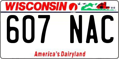 WI license plate 607NAC