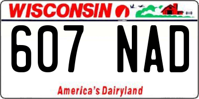 WI license plate 607NAD