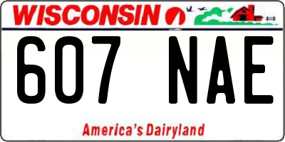 WI license plate 607NAE