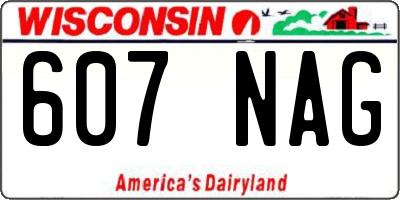 WI license plate 607NAG