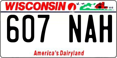 WI license plate 607NAH