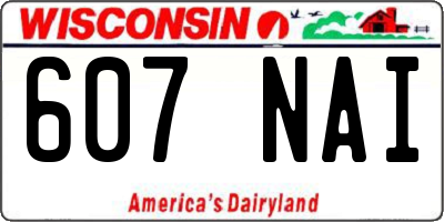 WI license plate 607NAI