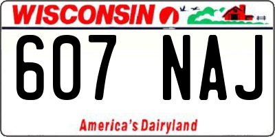 WI license plate 607NAJ