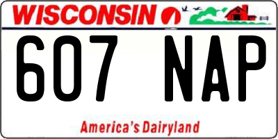 WI license plate 607NAP