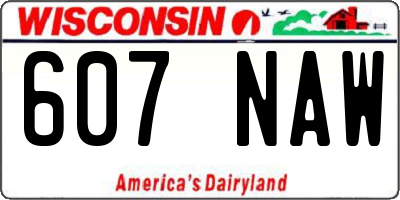 WI license plate 607NAW