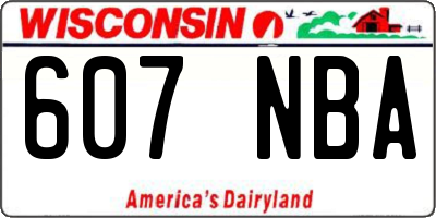 WI license plate 607NBA