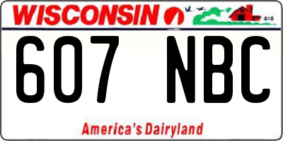 WI license plate 607NBC