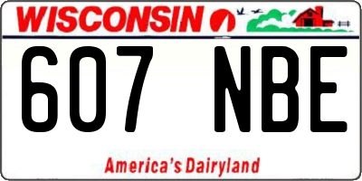 WI license plate 607NBE