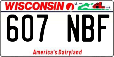 WI license plate 607NBF