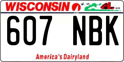 WI license plate 607NBK