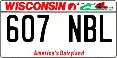 WI license plate 607NBL