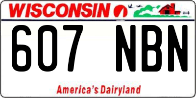 WI license plate 607NBN