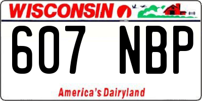 WI license plate 607NBP