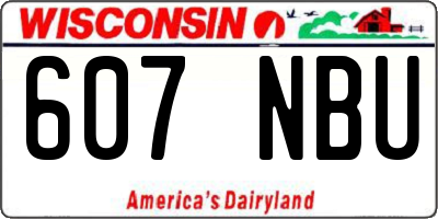 WI license plate 607NBU