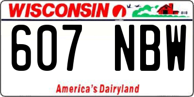 WI license plate 607NBW