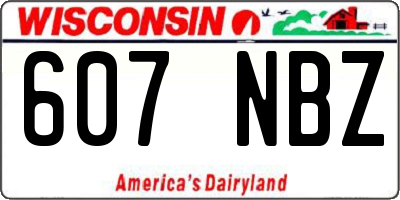 WI license plate 607NBZ