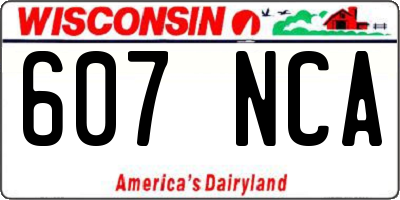 WI license plate 607NCA