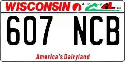 WI license plate 607NCB