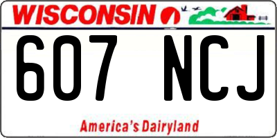 WI license plate 607NCJ