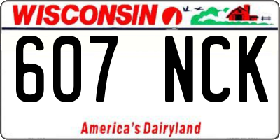WI license plate 607NCK