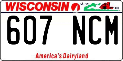 WI license plate 607NCM