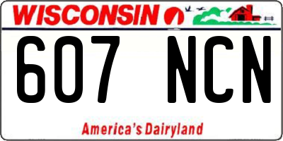 WI license plate 607NCN