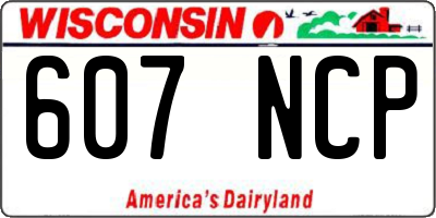 WI license plate 607NCP