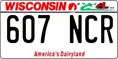 WI license plate 607NCR