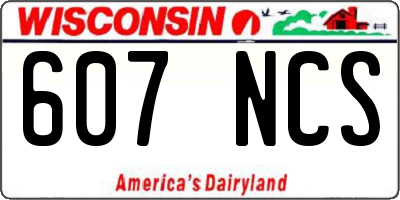WI license plate 607NCS