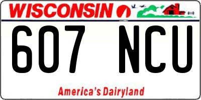 WI license plate 607NCU