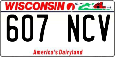 WI license plate 607NCV