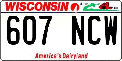 WI license plate 607NCW