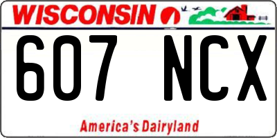 WI license plate 607NCX