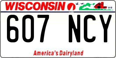 WI license plate 607NCY