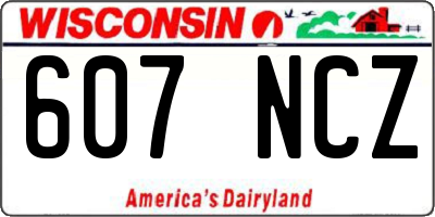 WI license plate 607NCZ
